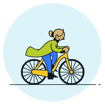 Girl riding bicycle